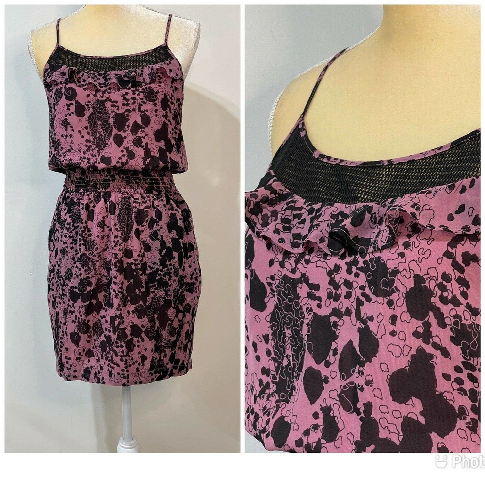 NWT BCBGeneration Mauve Rose Sleeveless Smocked Racer Back Mini Dress XS